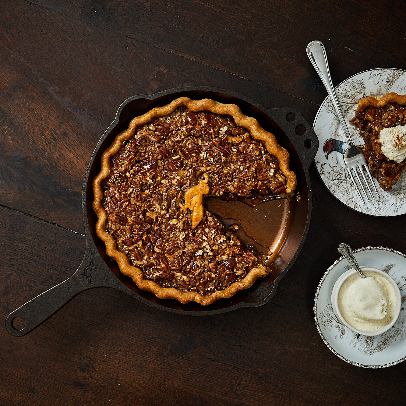 Cast Iron Skillet Maple Pecan Pie - Of Batter and Dough