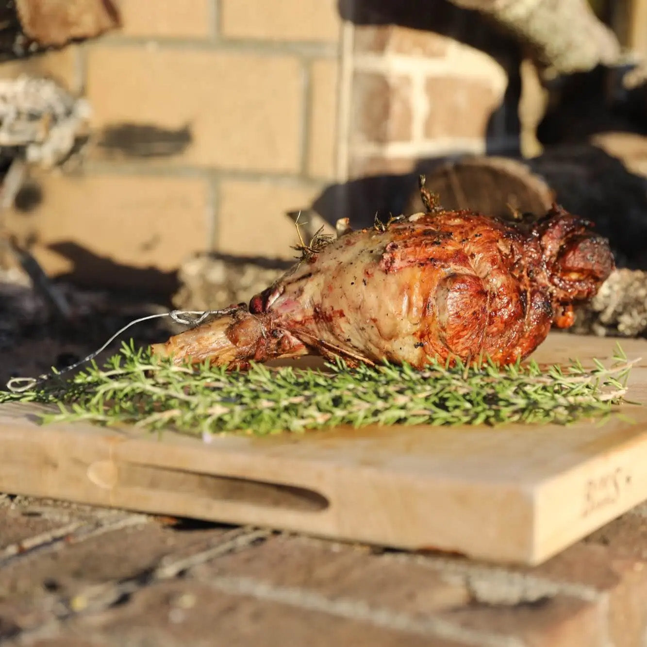 Spit-Roasted Lamb Leg with Roasted Yukons – Smithey Ironware