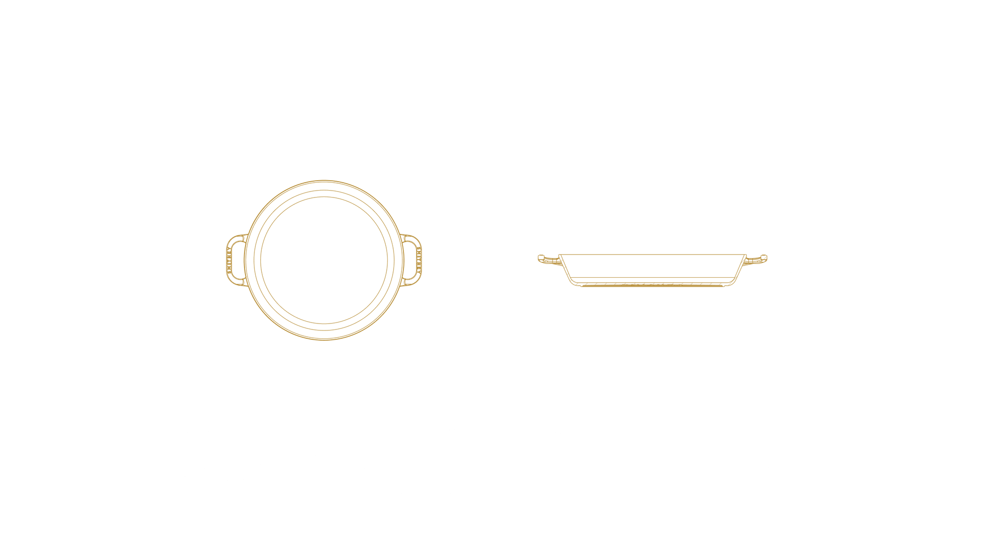 No. 12 Dual Handle Skillet Dimensions Blueprint