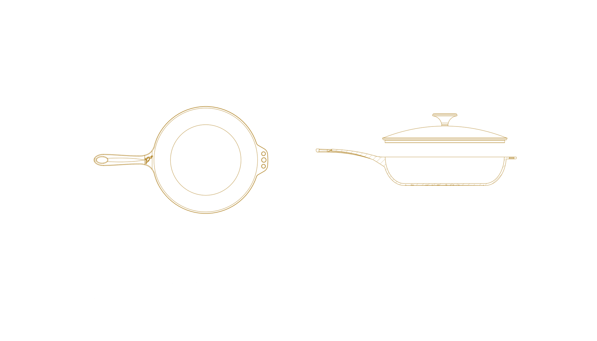 No. 11 Deep Skillet + Lid Dimensions Blueprint