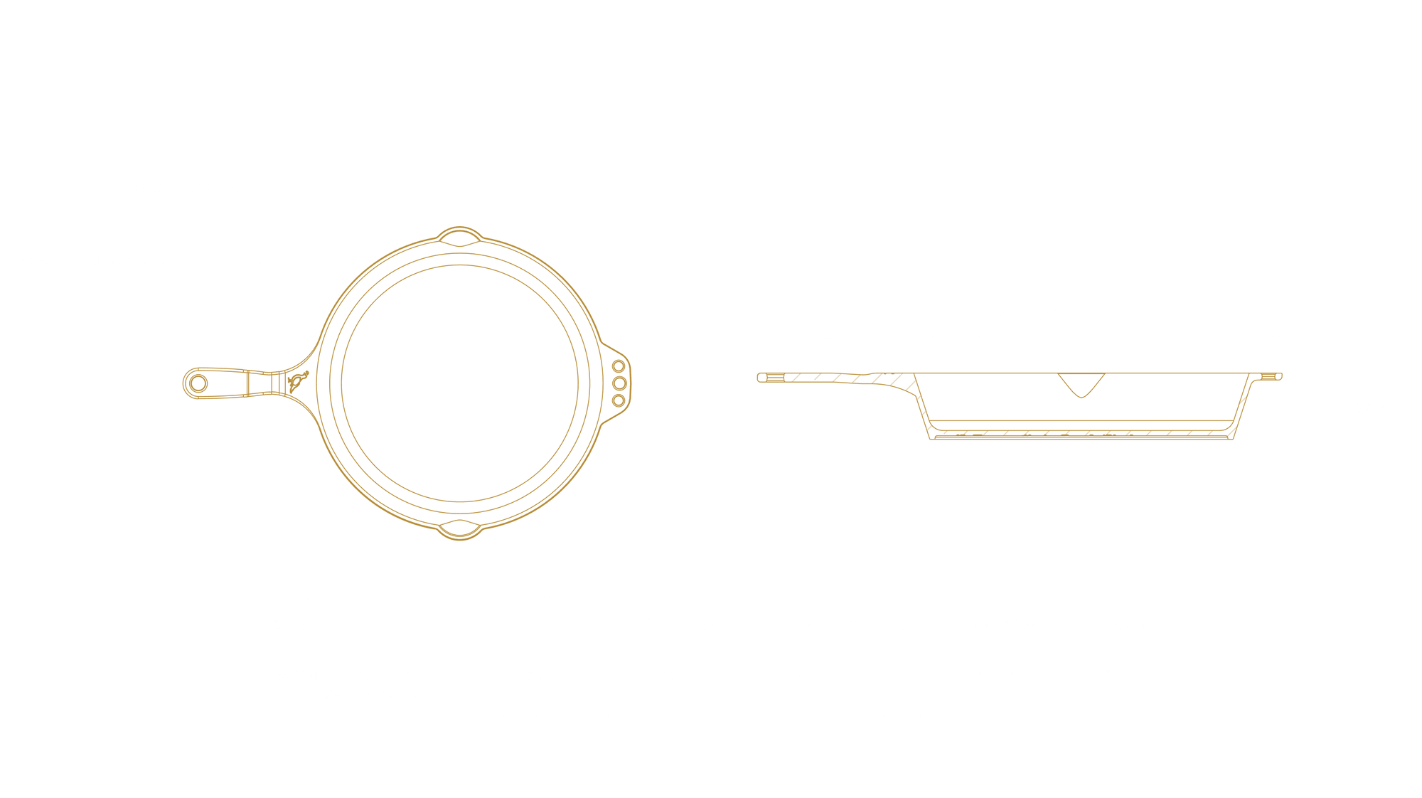 No. 14 Skillet Dimensions Blueprint