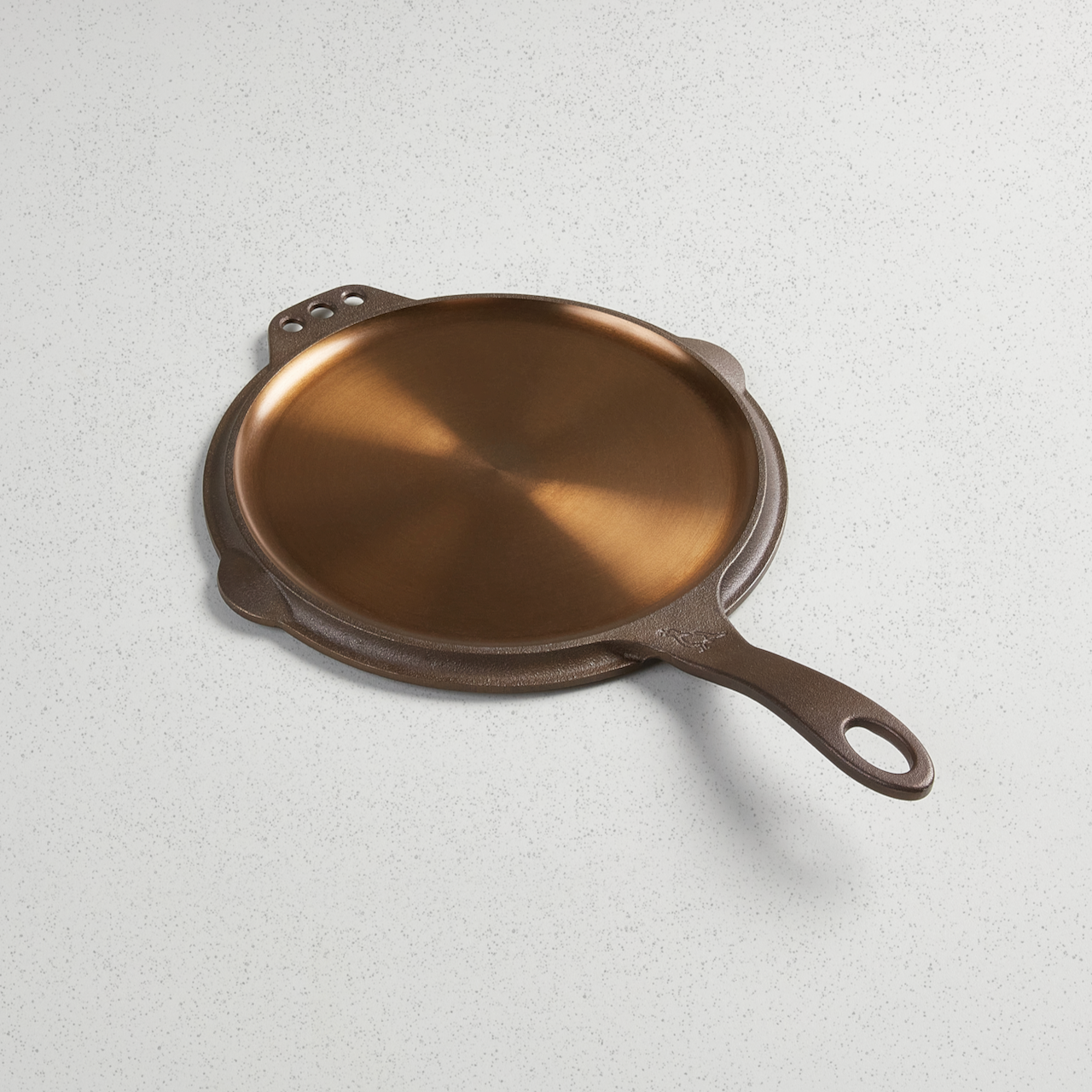 Cast Iron Frying Pan Pancake Pan with Double Wood Handle