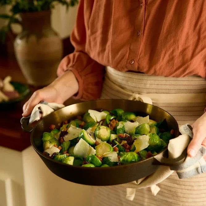 Brussels Sprouts with Pancetta, Cherries and Sorghum Vinaigrette