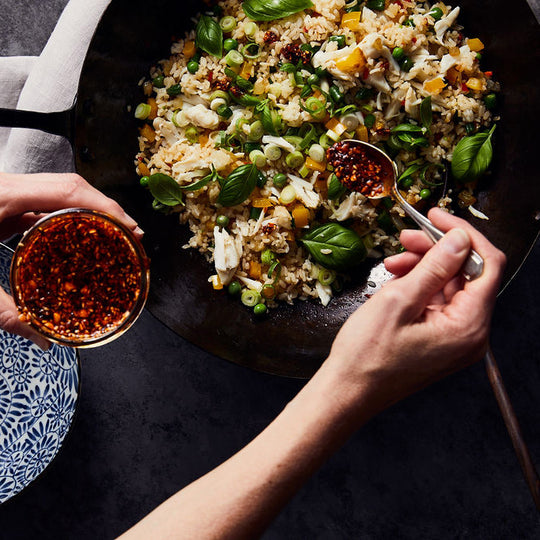 Crab Fried Rice with Basil and Chile Crisp