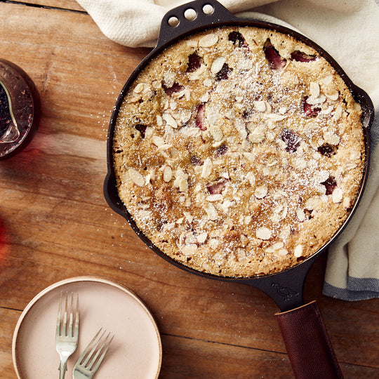 Strawberry, Hibiscus and Almond Skillet Cake