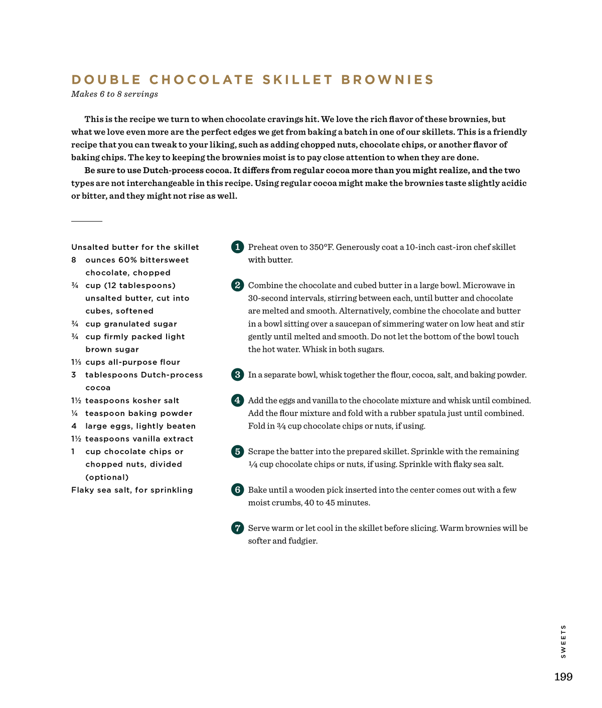 Double Chocolate Skillet Brownies