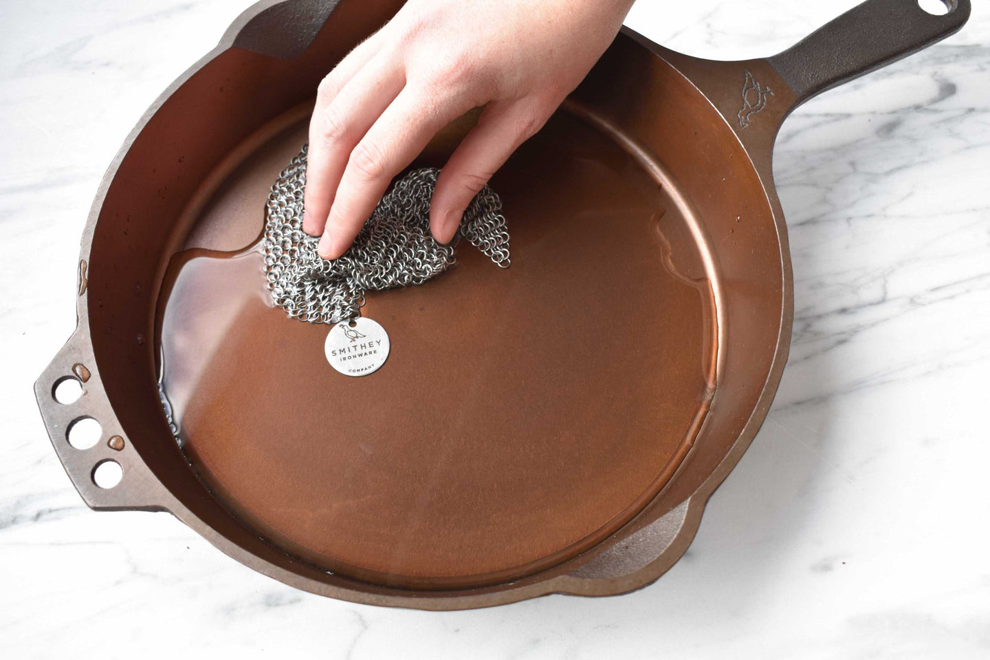 cleaning a cast iron skillet