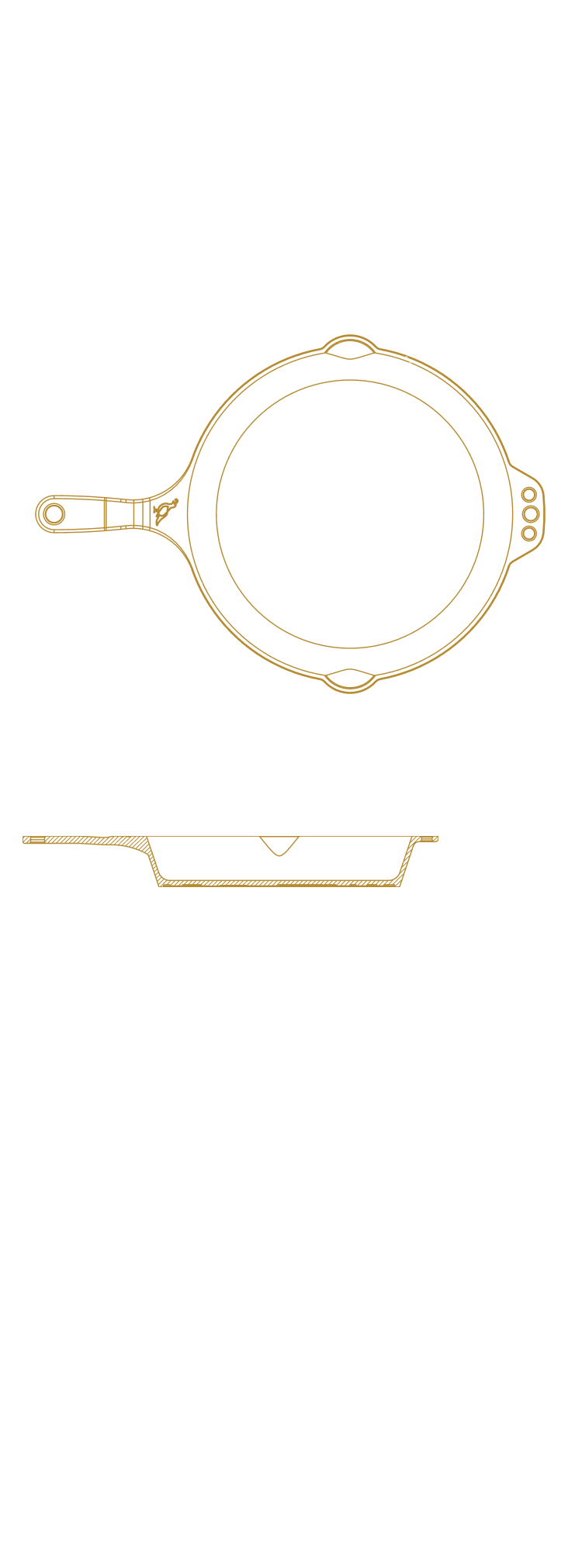No. 11 American Anniversary Skillet Dimensions Blueprint Mobile