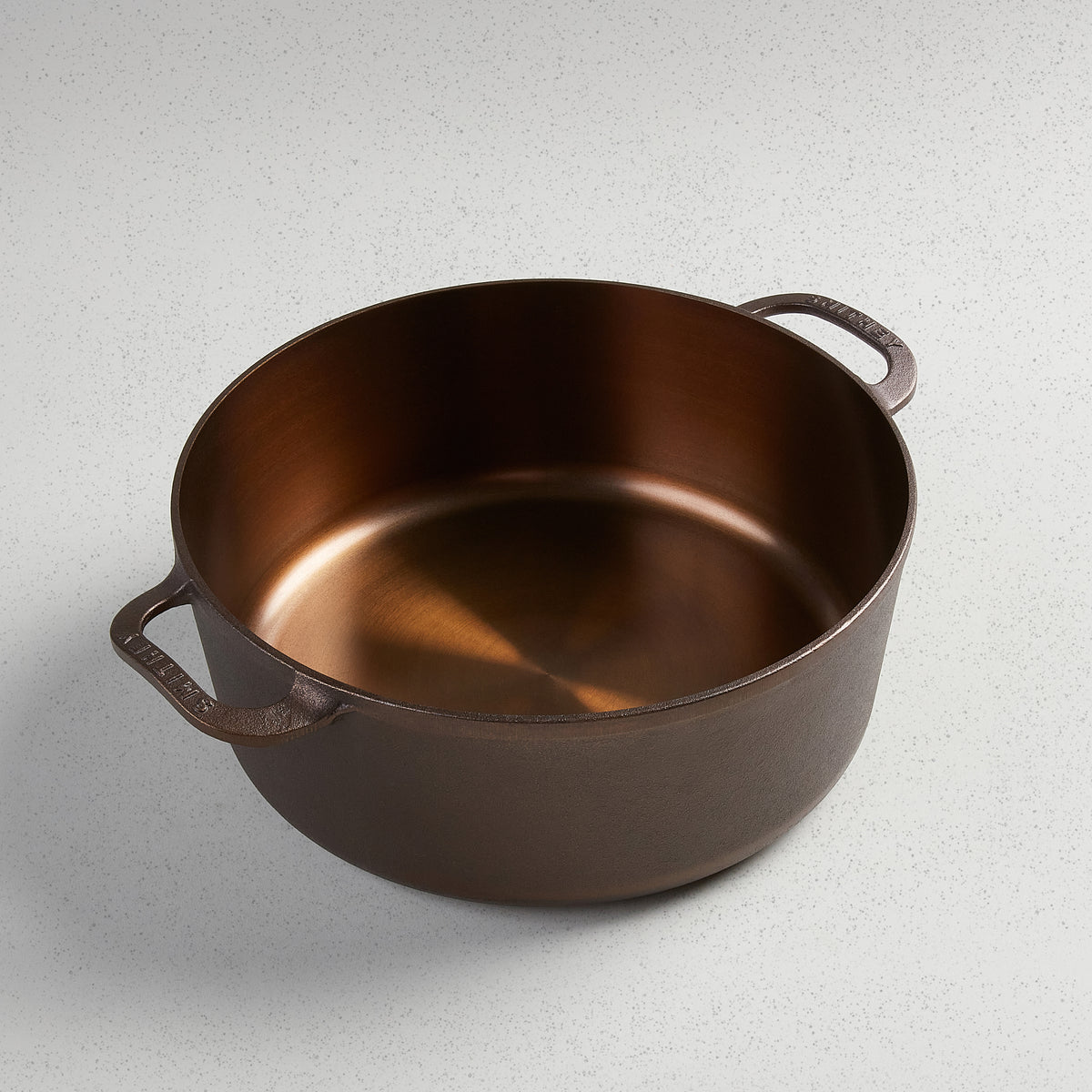 7.25 Qt Dutch Oven with the lid off, showing the polished interior